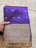 Banarasi Tissue Saree with All-Over Zari Buti & Lace Border