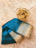 Royal Banarasi Tissue Saree having Plain Body & Lace Border