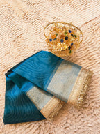 Royal Banarasi Tissue Saree having Plain Body & Lace Border