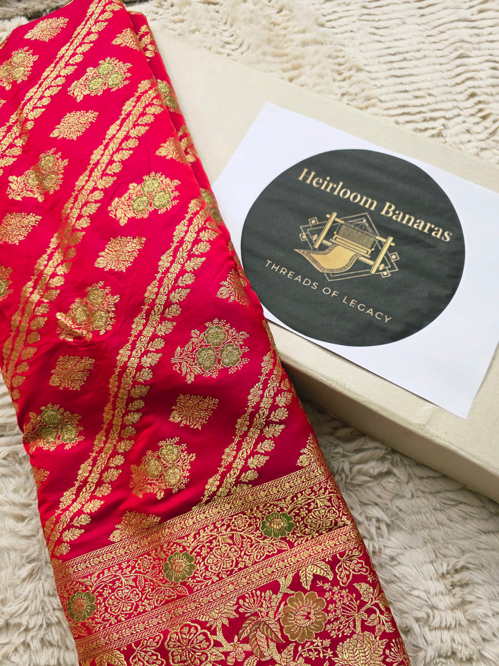 Rani Rose – Pink-Red Banarasi Mashru Katan Silk Saree