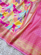 Banarasi Mashru Katan Rangkat Saree | Pure Silk Zari Weave