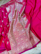 Banarasi Mashru Katan Silk Saree with Delicate Booti
