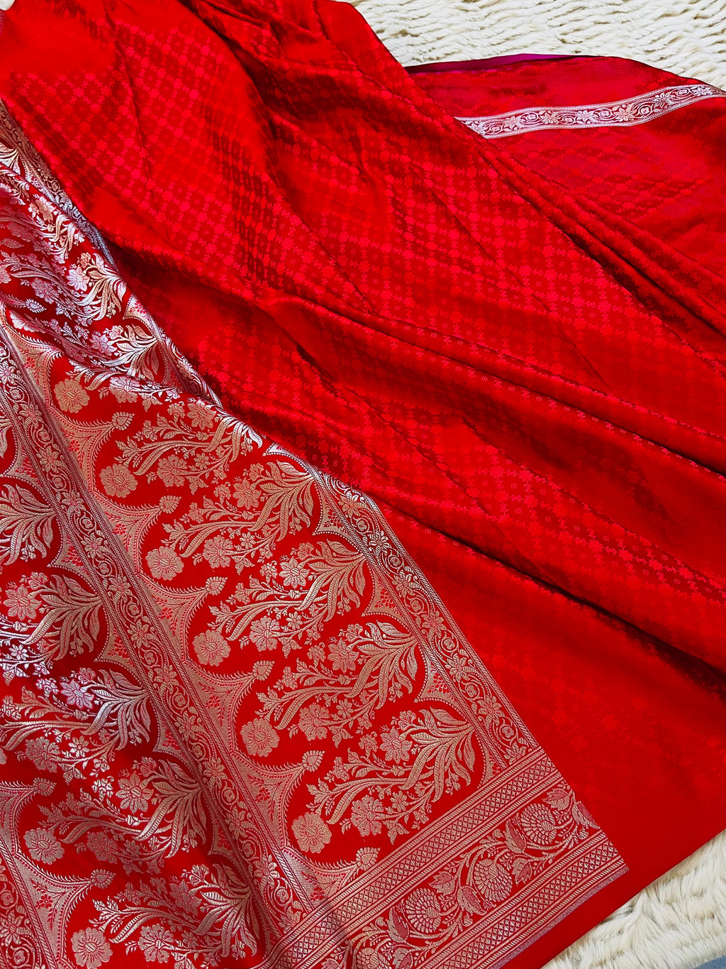 Royal Mashru Katan Silk Tanchoi Saree — Handwoven Banarasi Elegance