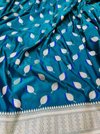 Pure Mashru Katan Silk Banarasi Saree | Paan Buti Motif | Antique Zari Pallu